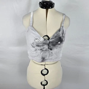 Universal Thread Cropped Tank Top Women's XL Gray Shades Button Adjust Strap NWT - Picture 1 of 16