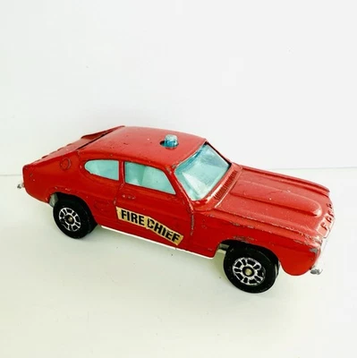 VINTAGE 1973 Diecast Red CORGI JUNIORS WHIZZWHEELS FORD CAPRI Fire Chief - Image 1 of 4