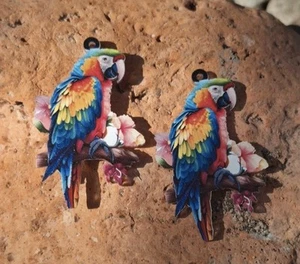 2er Set Anhänger Papageien mehrfarbig ca. 4,4 x 2,8 cm, neu - Bild 1 von 1