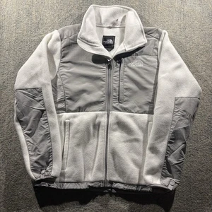 Vintage The North Face Denali Fleecejacke weiß Damen Gr. M Full Zip grau  - Bild 1 von 8