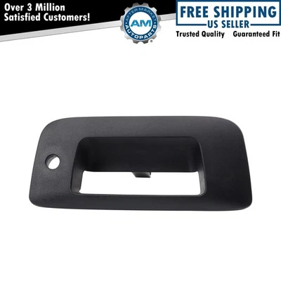 Tailgate Handle Bezel with Keyhole Textured Black for 07-14 Silverado Sierra NEW - Image 1 of 4
