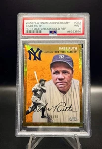 2023 Topps cromo platino Babe Ruth oro refractor de toile/50 como nuevo PSA 9/PoP 6 - Imagen 1 de 4
