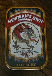 Newman’s Own Organic Ginger Mint Tin Dragon Metal Empty OOP NICE - Picture 1 of 3