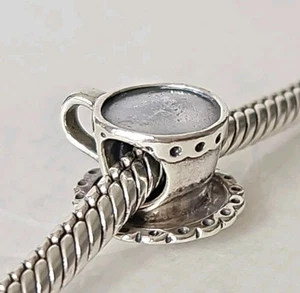 Genuine Pandora Bracelet Charm - Silver Teacup and Saucer Charm S925 ALE - Picture 1 of 6