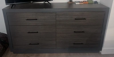 Bedroom Dresser And Side Table. Slightly Used With A Few Chips In The Wood.  - Image 1 of 4