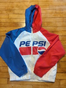 Pepsi Cola Wind Breaker Women's Med Jacket Zip Up Retro Logo Color Block Y2K - Picture 1 of 4