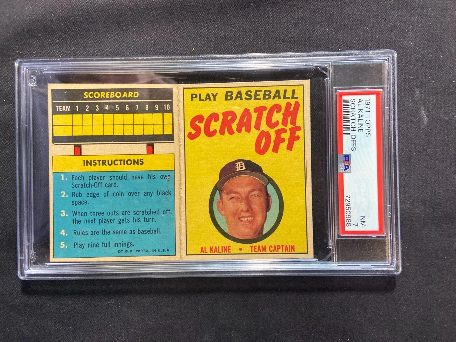 1971 Topps Scratch-offs AL Kaline graded 7