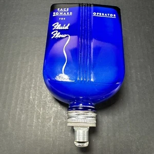 Bottiglia medicinale vetro blu cobalto vintage INSOLITA beccuccio flusso fluido - Foto 1 di 11