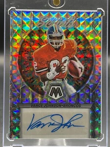 2023 Mosaic VANCE JOHNSON Silver PRIZM SCRIPTS AUTO #S40 - 3 AMIGOS Broncos - Picture 1 of 5