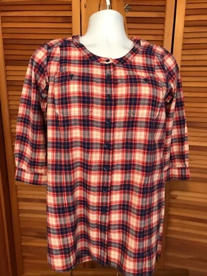 BLUSA XADREZ DULUTH TRADING TAMANHO S ALGODÃO ORGÂNICO - MANGAS 3/4 - SEM DESGASTE - Imagem 1 de 4