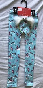 Capelli New York Fleece Lined Leggings Unicorns W/ Headband Sz XS/S 4/6 New - Picture 1 of 4