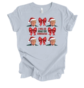 Trenz Shirt Company Womens Trump Be Home For Christmas Coquette Bows Short - Picture 1 of 5