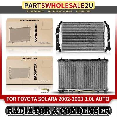Kit de refrigeración de radiador y condensador de CA para Toyota Solara 02-03 V6 3,0 L automático. Trans. Foto 1 de 4