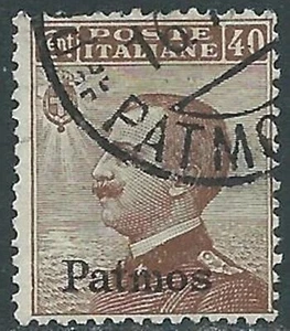 1912 EGEO PATMO USATO EFFIGIE 40 CENT - RB25-2 - Picture 1 of 1