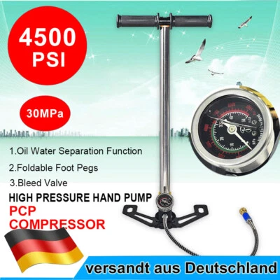 MENGS 4500psi Edelstahl Diese HOCHDRUCK Luftpumpe Air Gun Pump PCP Handpumpe Faltbar