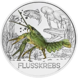 ÖSTERREICH 3 EURO 2019 "KREBSE" LEUCHTEN IM DUNKELN UNC - Bild 1 von 3