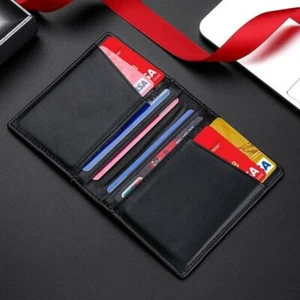 Men's Genuine Leather Wallet Slim Card Holder RFID Blocking ID Credit Money Clip - Picture 1 of 10
