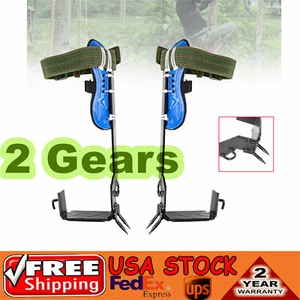2 Ausrüstung Baumkletterspikes mit Gurt Sicherheit verstellbarer Gurt Baumklettern Set! - Bild 1 von 16