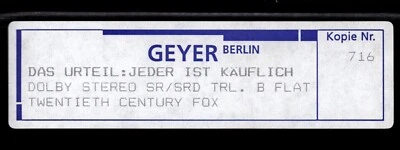 Kino # 35mm # Trailer # Das Urteil: Jeder ist käuflich # Flat # Trailer B # 2003 - Bild 1 von 4