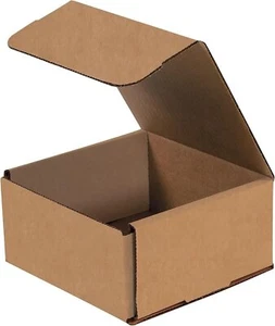 50 cajas troqueladas con solapa de pliegue troqueladas para sobres corrugados Kraft de 5" x 5" x 3" - Imagen 1 de 1