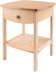 Winsome Basics Solid Wood End Table Nightstand 18 inches, Natural - Picture 1 of 11