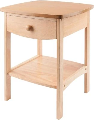 Winsome Basics Solid Wood End Table Nightstand 18 inches, Natural  - Image 1 of 4