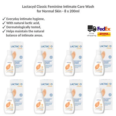 Lactacyd Femina Classic lavado íntimo diario pH equilibrio y frescura 8x200 ml Foto 1 de 4