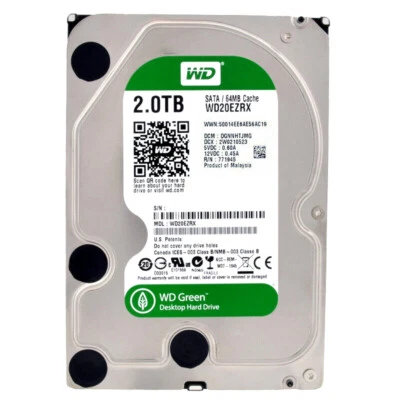 Western Digital 2TB Green WD20EZRX SATA III 64MB 5400U/min 3,5" Zoll - Bild 1 von 4