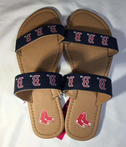 New Boston Red Sox Women's Double Strap Sandals Sizes: Small, Large, MLB Cover