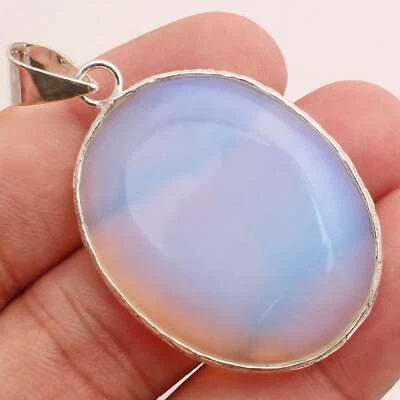Opalit Edelstein Versilbert Handmade Anhänger Schmuck Geschenk 4cm P-14013 - Bild 1 von 3