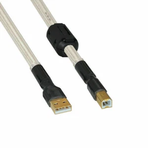 Cable USB Audiophile 6N OCC plateado de alta fidelidad tipo A-B 24K cable enchufe placa de oro - Imagen 1 de 9