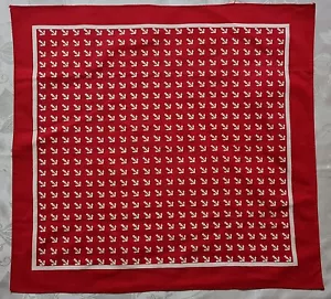 BUFANDA VINTAGE AUTÉNTICO ARTE NÁUTICO ANCLAS ROJO BLANCO ALGODÓN 20" CUADRADO PEQUEÑO - Imagen 1 de 3