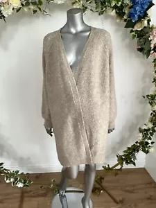 Cardigan lungo JOULES Firenze taglia 18 e 20 avena cavo misto lana raglan NUOVO - Foto 1 di 23