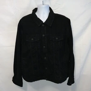 Topman Black Western Style Denim Jacket Size 2XL - Picture 1 of 10