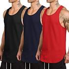  Men's 3 Pack Quick Dry Workout Tank Top Gym Muscle Large Black/Red/Navy Blue