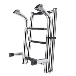 4 Step Boat Ladder Stainless Steel Under Platform Foldable Marine for Yacht Ship - Picture 1 of 6
