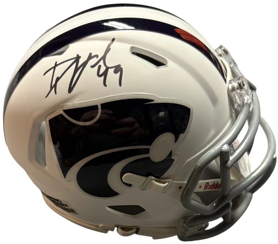 Kansas State Wildcats Darren Howard Signed White Mini Helmet JSA Certified - Image 1 of 1