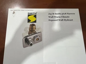 JAY R. SMITH # 5618 NARROW WALL WARM CLIMATE EXPOSED WALL HYDRANT ( LOT OF 3 ) - Picture 1 of 4