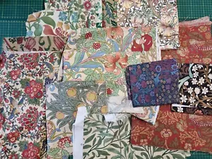William Morris & Liberty Fabric Remnants Bundle- Small Crafts Job Lot- Vintage - Picture 1 of 3