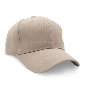 Mens Baseball Cap Plain Adjustable Womens Solid Blank Hat Polo Style Visor Caps