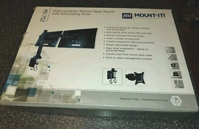 Mount-It! ‎MI-762 Professional Dual Monitor TV Stand - Black 27-inch Max Screen  - Image 1 of 2