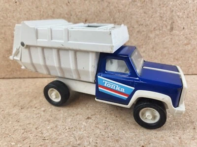 Camión de basura/volteo Tonka Corp de metal azul y blanco vintage  Foto 1 de 4