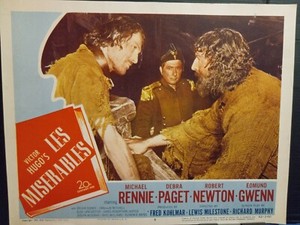 Lobby Card 1952 LES MISERABLES Michael Rennie Robert Newton Victor Hugo classic