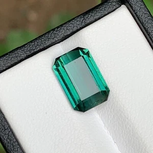 4,85 Ct Smaragdschliff Top Qualität selten bläulich grün Turmalin loser Edelstein - Bild 1 von 13