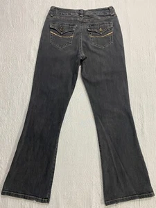 Code Bleu Jeans Womens Size 8 Black Flare Flap Pockets Denim Boot Cut - Picture 1 of 11