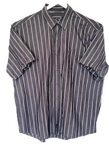 Jeep Classic Collection Men's Short Sleeve Brown Striped Casual Cotton Size 2XL - Picture 1 of 12