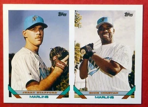 1993 Topps Jerry Stafford/Ed Christian Prospect BLANK BACK #683 (Marlins) Error - Picture 1 of 1