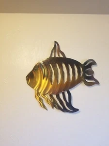 Metal wall art fish indoor outdoor home Decor living room colorful paintings art - Picture 1 of 2