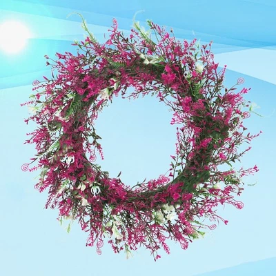  1PC Simulated Leaves Wreath Wall Hanging Fern Leaves Garland Decor Artificial - Image 1 of 4