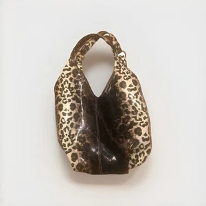 Y2K Leopardenmuster Schultertasche Damen Handtasche Gepard Hobo Bag The Nanny schwarz - Bild 1 von 9